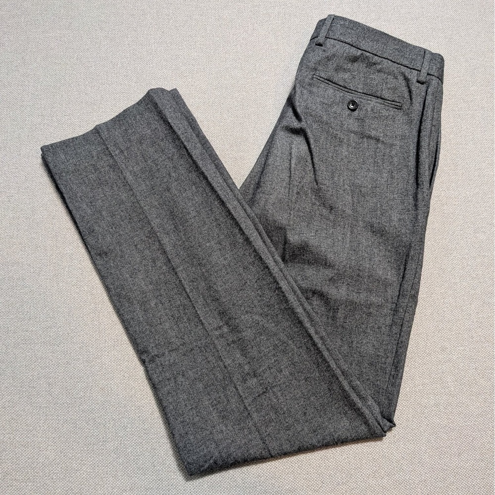 Banana Republic Men's Gray 33x34 Classic Fit Flat Front 100% Cotton Dress Pants